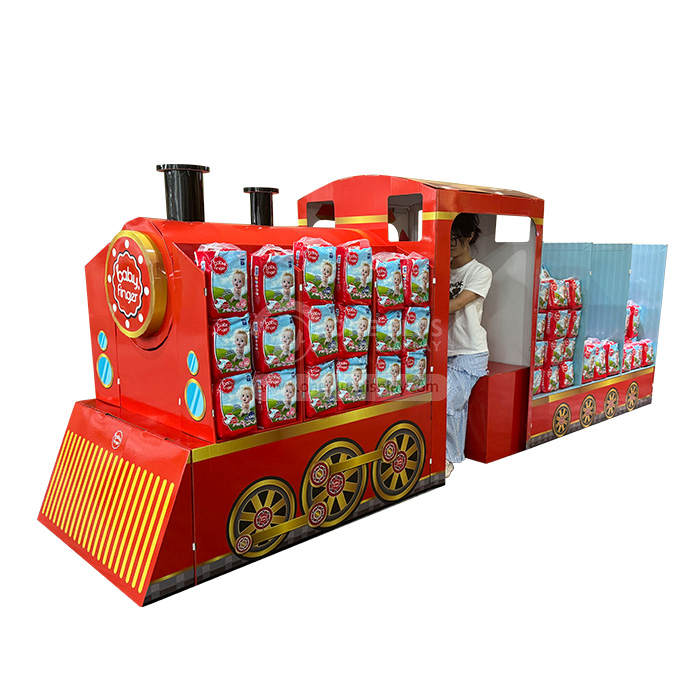 Train-Shaped Cardboard Display Dump Bin for Supermarket Promotions