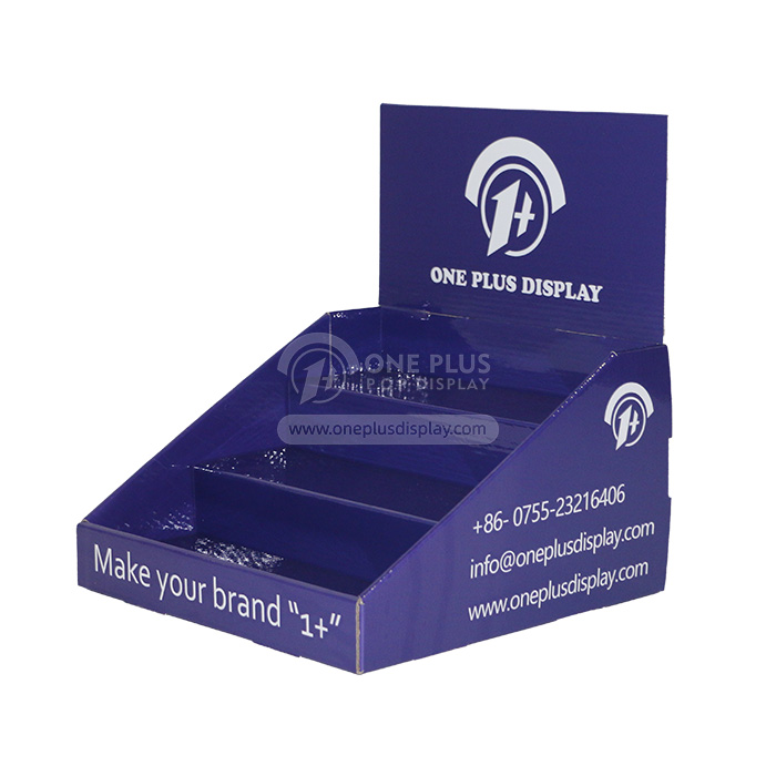 Custom Corrugated Cardboard Countertop Display Stand (12x13x26cm) for Small Product Promotions