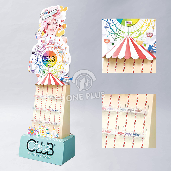 Custom Cardboard POP FLOOR DISPLAY for Candy/Toys/Cosmetics | Creative Ferris Wheel Design Retail Display