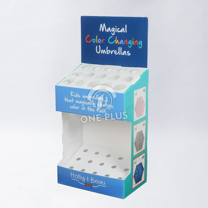 定制PVC伞具展示地架 耐用洞板展示解决方案