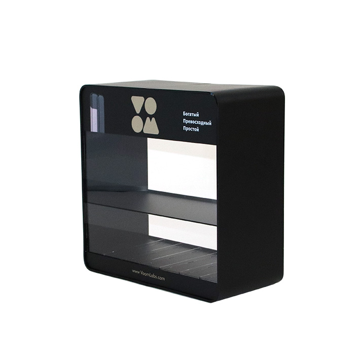Locking Acrylic Counter Display Stand for Vaping Products | 2-Tier Electronic POS Rack