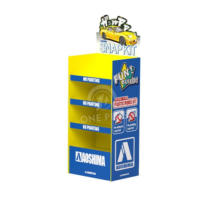 Lebendiger 4-stöckiger Karton-BODEN-展示. Ideale Toy & Game-Vermarktungslösung für Bausätze und Spielzeugautos. Hochwirksamer POP-展示 für Werbeaktionen.