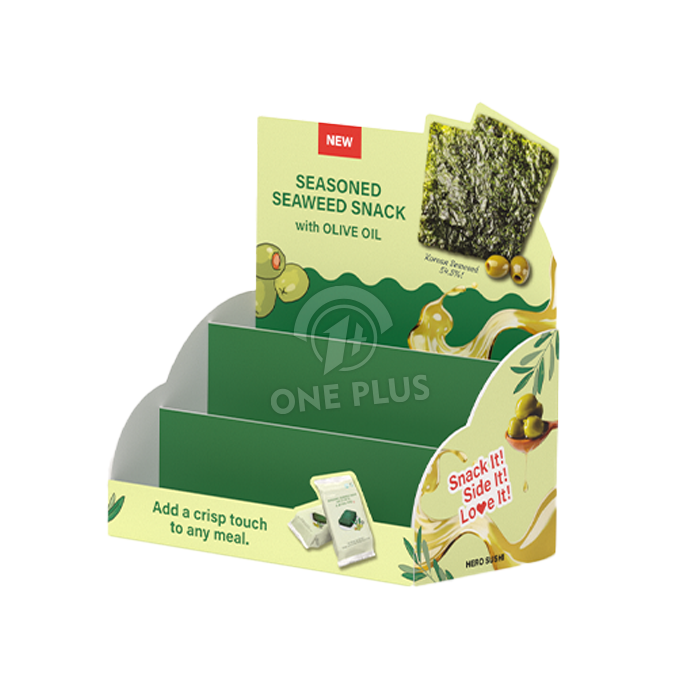 PVC-Thekenpräsentation für Algen-/Snacks | Etagen-Lebensmittelpräsentation POS-Ständer