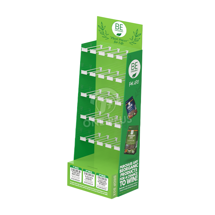 5×5 Pegboard Cardboard Hook Display Stand for Bagged Snacks & Tea | Multi-Material POP Unit