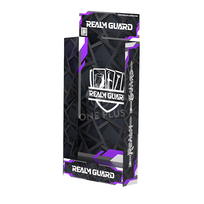 Индивидуальная напольная картонная стойка с крючками черного цвета для игрушек | в стиле Cool Gaming.