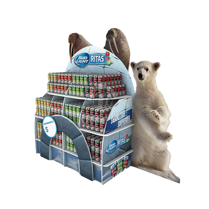 حامل البليت PVC ذو الطابع الإبداعي لشعار الدب القطبي |، حامل لوح 3P متين للمشروبات/طعام الحيوانات الأليفة.