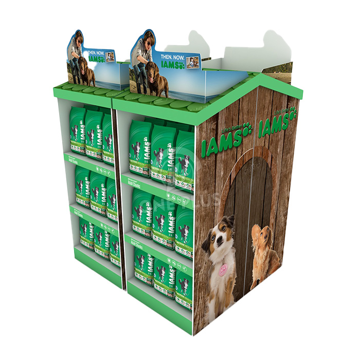 Modularer 4-in-1 Karton-Paletten-Display für Tiernahrung | Flexibler Bodenständer