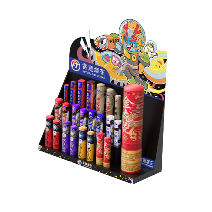 Cardboard Display Counter PDQ for Fireworks | Custom Die-Cut Insert Desktop Stand