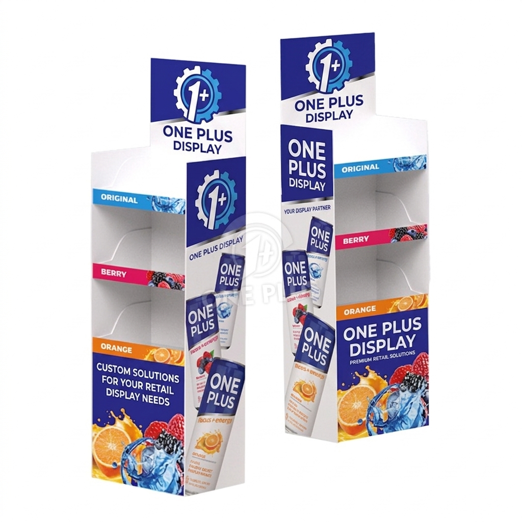 用于罐装饮料的纸板地面展示架 | 重型三层弹出式展台