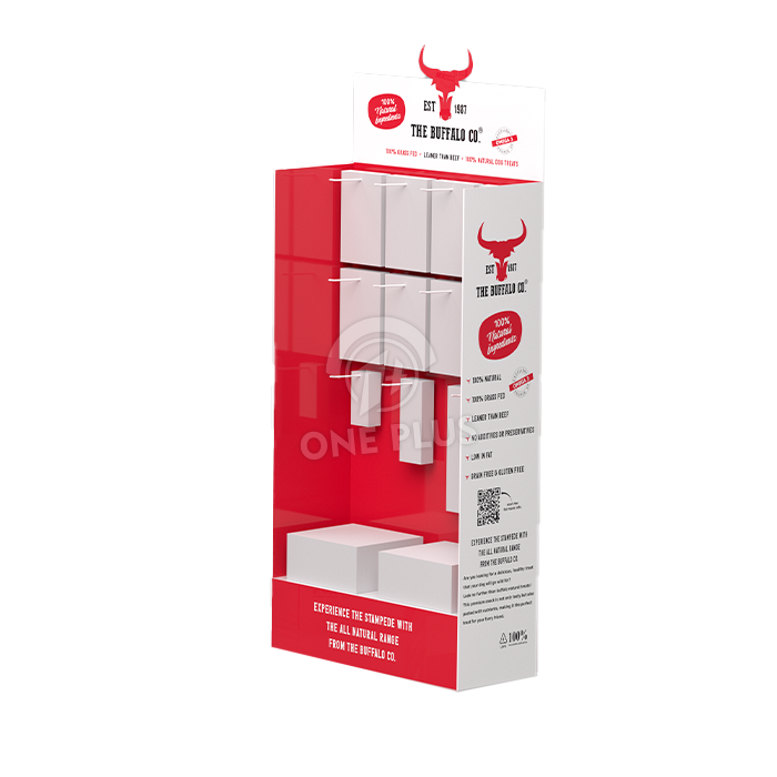 Cardboard Display Red Hook Stand | Digital Accessories Rack China Manufacturer