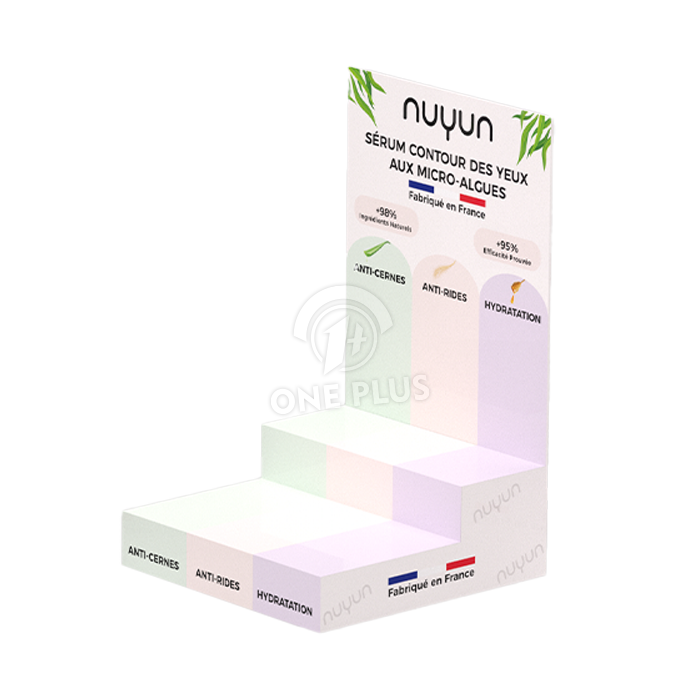 Acrylic Display Stand 2-Tier White | Cosmetic Countertop Rack China Manufacturer