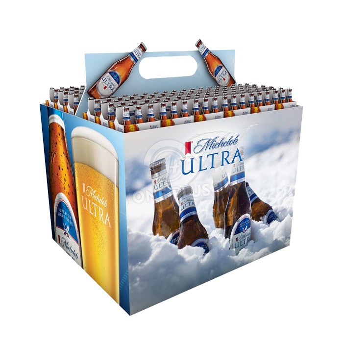 Cardboard Display Pallet for Beer | Custom PVC & 3P Board Supermarket Stack