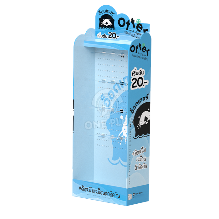 Cardboard Display 5×4 Pegboard Hook | Custom Blue Toy & Stationery Rack China Manufacturer