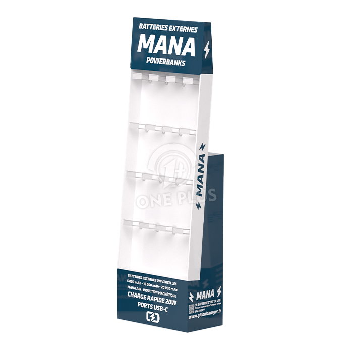 Cardboard Display 4×4 Hook Stand | Tilted Mobile Accessory Rack China Manufacturer