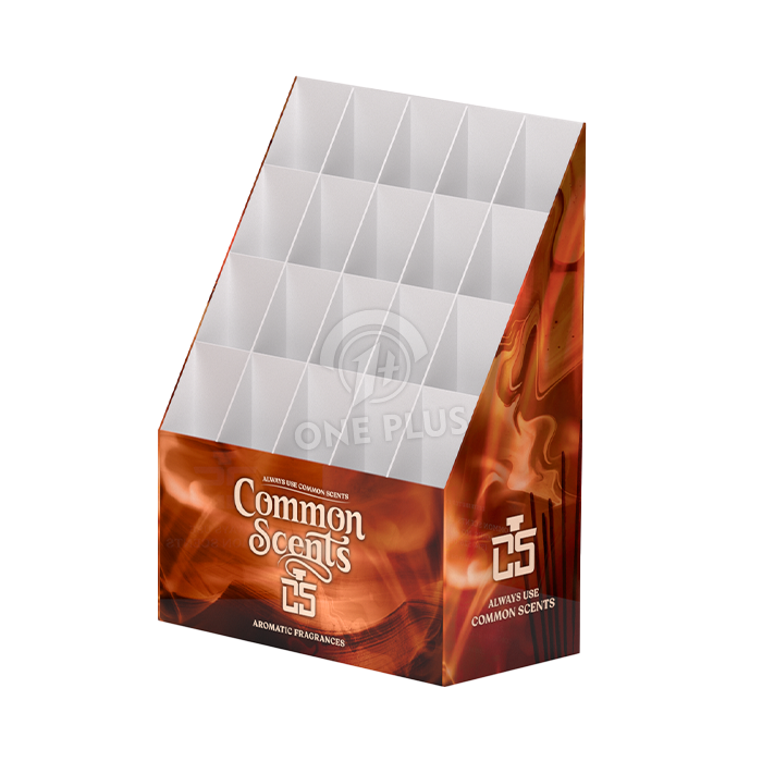 Cardboard Display Slanted Grid | Incense & Fragrance Floor Stand China Manufacturer