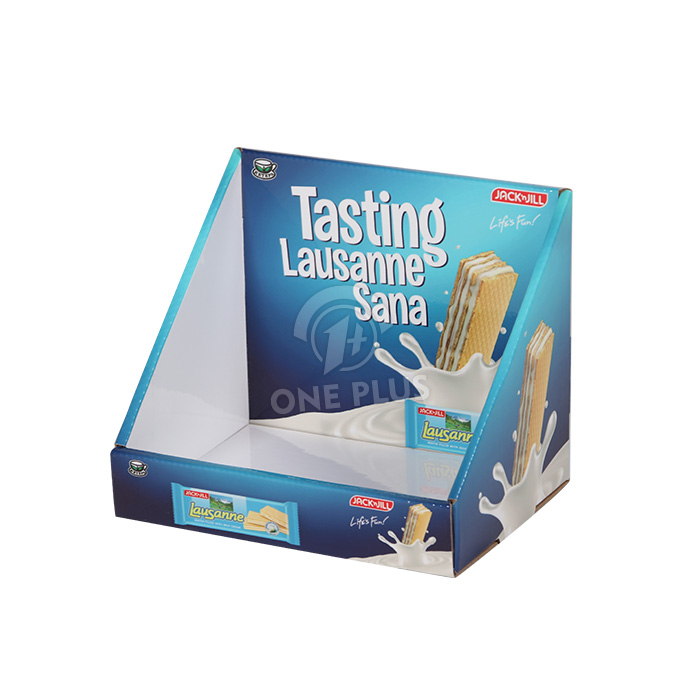 段ボールディスプレイカウンターPDQ |カスタムウェーハ＆スナックビスケットトレイ中国