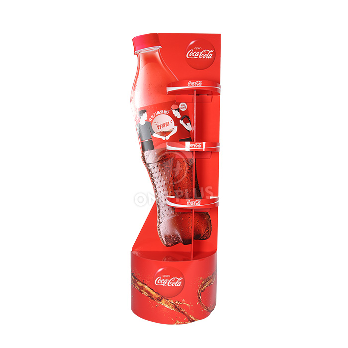 골판지 디스플레이 맞춤 병 모양 | 4단 반원 콜라 플로어 스탠드 중국