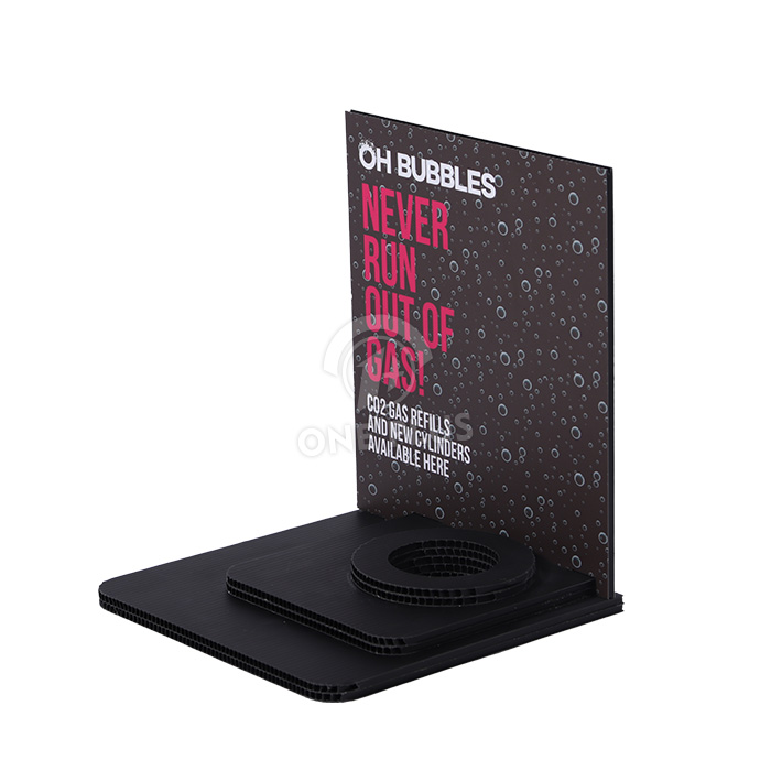 定制瓦楞塑料展示柜台 | 黑色 PP 中空板台面单元，适用于零售