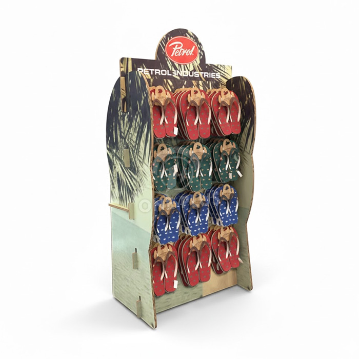 定制蜂窝纸板展示架 | 免胶环保拖鞋落地架（重型）