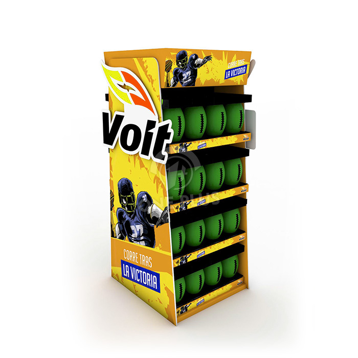 定制PVC展示架 | 4层落地展示架，适用于足球和体育用品