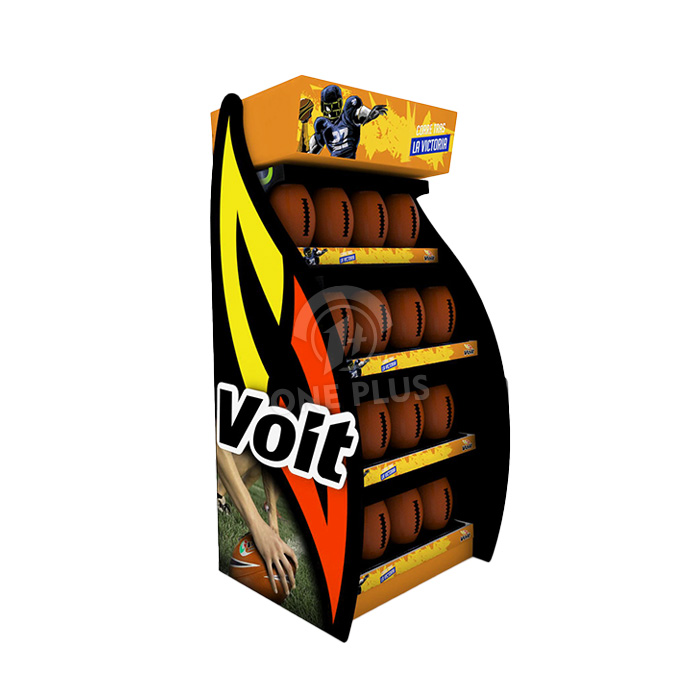 定制PVC展示架 | 模切辛特拉板落地展示架，适用于足球