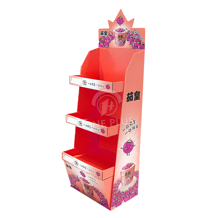 Custom Cardboard Display | 3-Tier FLOOR DISPLAY for Snacks and Tubbed Foods
