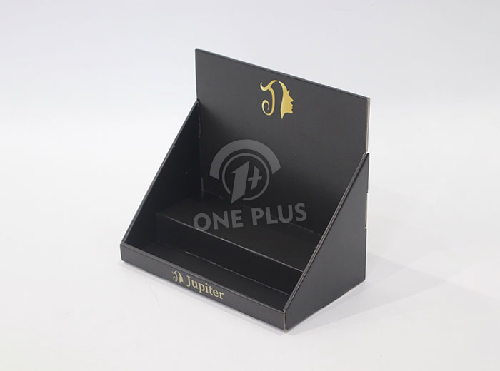 Profil latéral du présentoir de comptoir en carton cosmétique vide