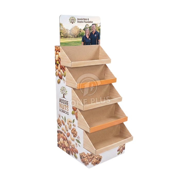 Custom Cardboard Display | 5-Tier Stepped FLOOR DISPLAY for Nuts SKU-2603231852