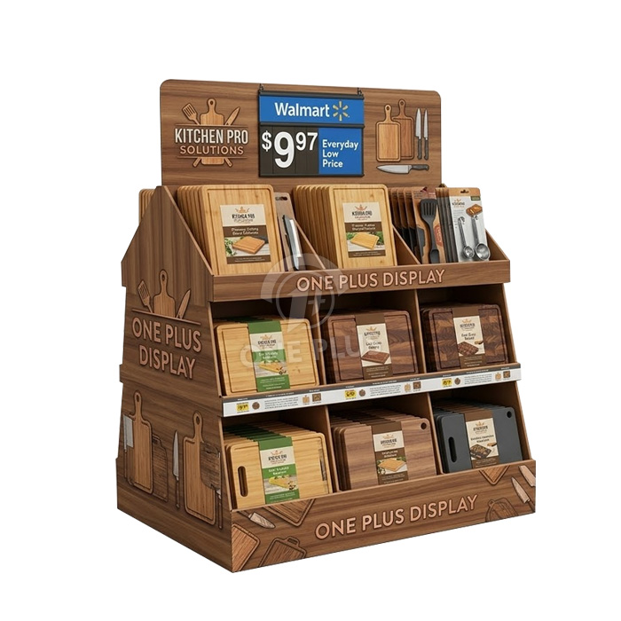 Custom Cardboard Display | Heavy-Duty 3-Tier PALLET DISPLAY for Cutting Boards