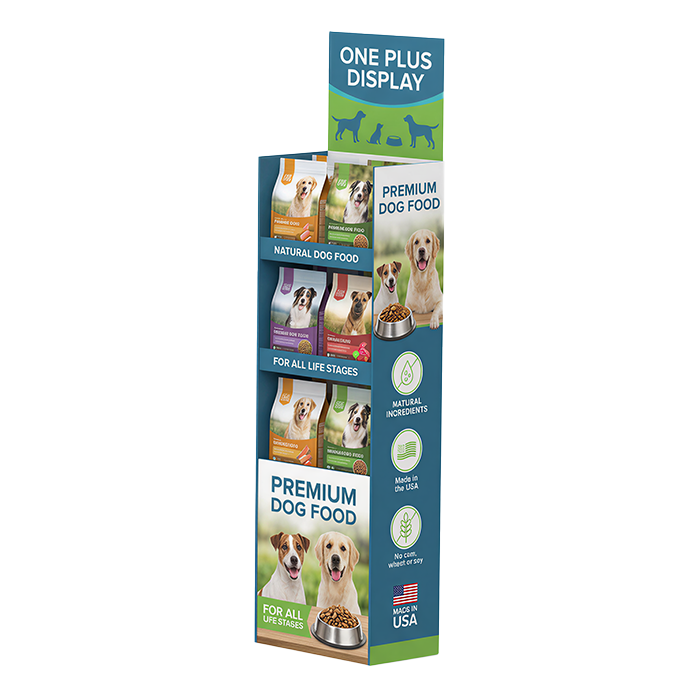 Custom Cardboard Display | 3-Tier FLOOR DISPLAY for Premium Pet Food SKU-2603261937