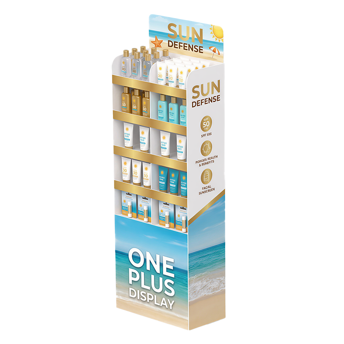 Custom Cardboard Display | 4-Tier FLOOR DISPLAY with Divider for Skincare SKU-2603261953