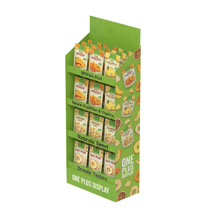 Custom Cardboard Display | 4-Tier FLOOR DISPLAY for Retail Snacks SKU-2603262011