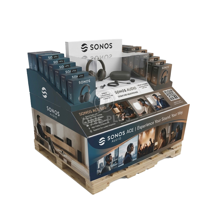 Custom Cardboard Display | Premium PALLET DISPLAY for Headphones & Audio Accessories SKU-2604010955