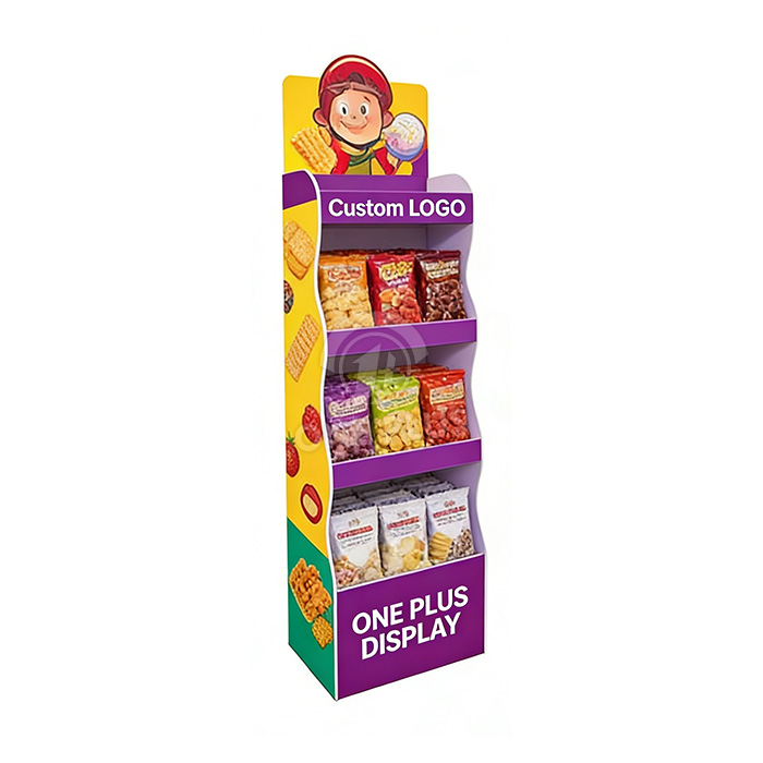 Durable PVC Display Stand | 4-Tier FLOOR DISPLAY for Snacks & Potato Chips SKU-2604011022