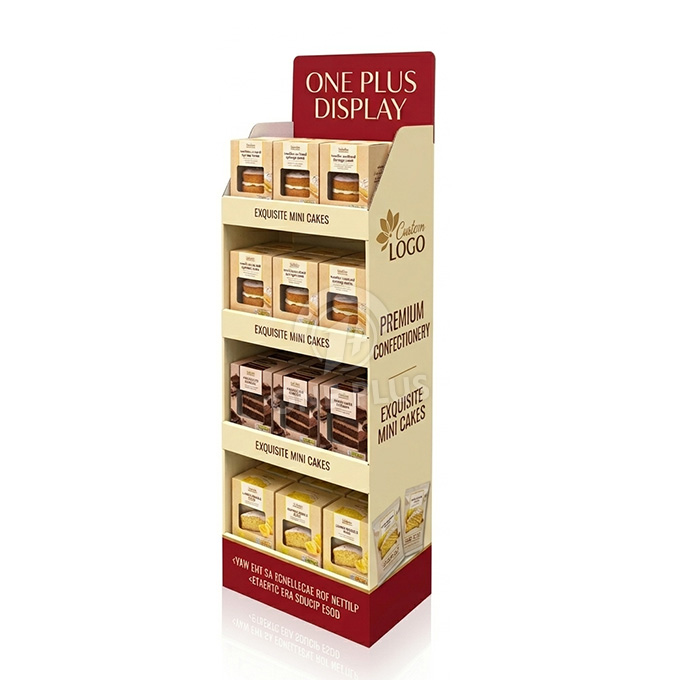 优雅定制纸板展示架 | 4层落地展示架，适用于蛋糕和优质糖果 SKU-202604031018