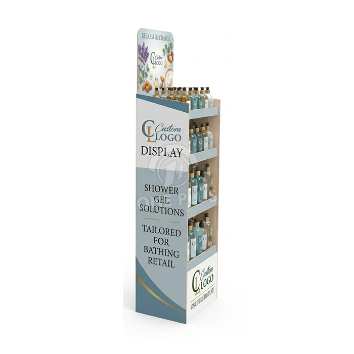 Premium 4-Tier Custom Cardboard Floor Display for Shower Gel & Personal Care | Durable Retail FLOOR DISPLAY SKU-202604101355