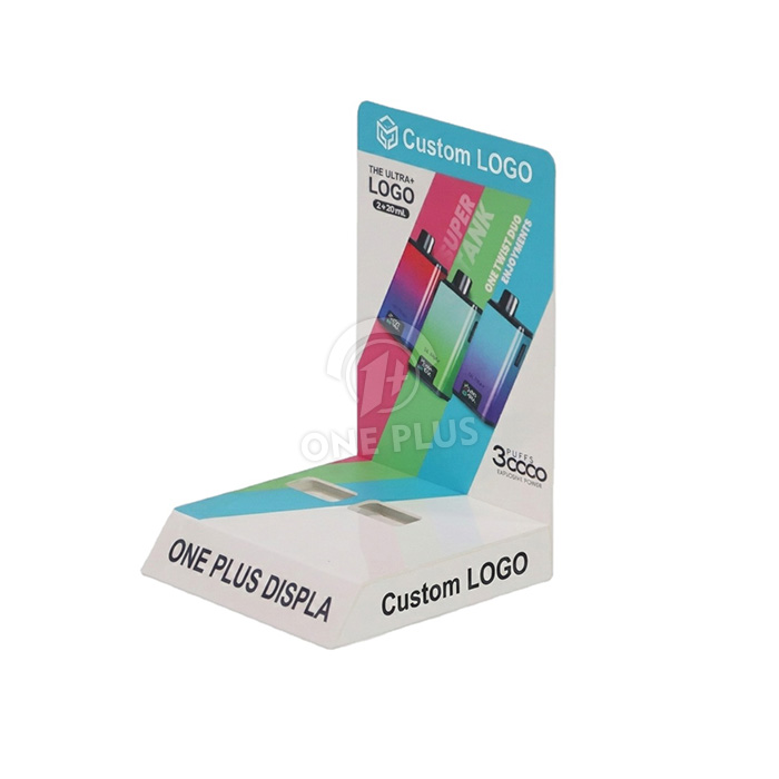 Custom L-Shaped Acrylic Countertop Vape Display Stand with Product Slots | Premium E-Cigarette & Nicotine Pouch Retail Merchandiser SKU-202605251350-VAPE