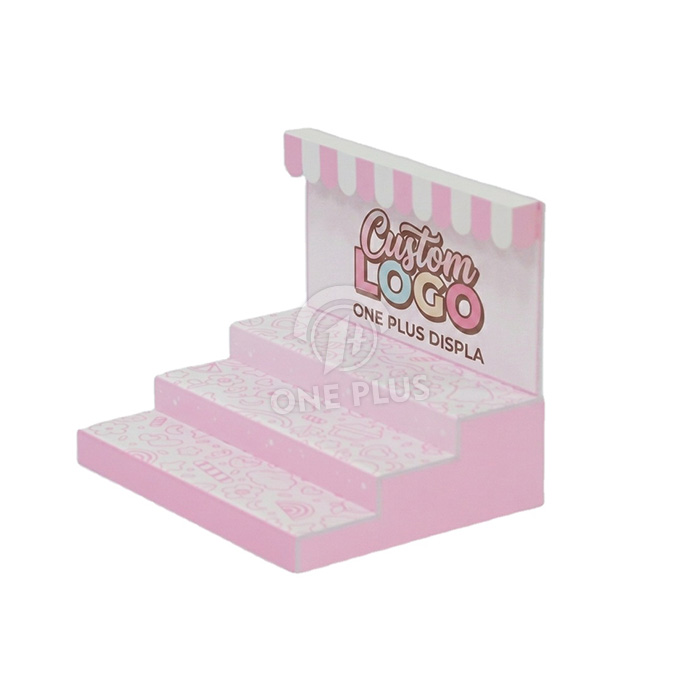 Benutzerdefinierter 3-stufiger PVC-Theken-Puppen-Displayständer mit süßem Baldachin-Header | Premium Blind Box & Figuren-Einzelhandels-Aufsteller-Rack SKU-202605251553-DOLL