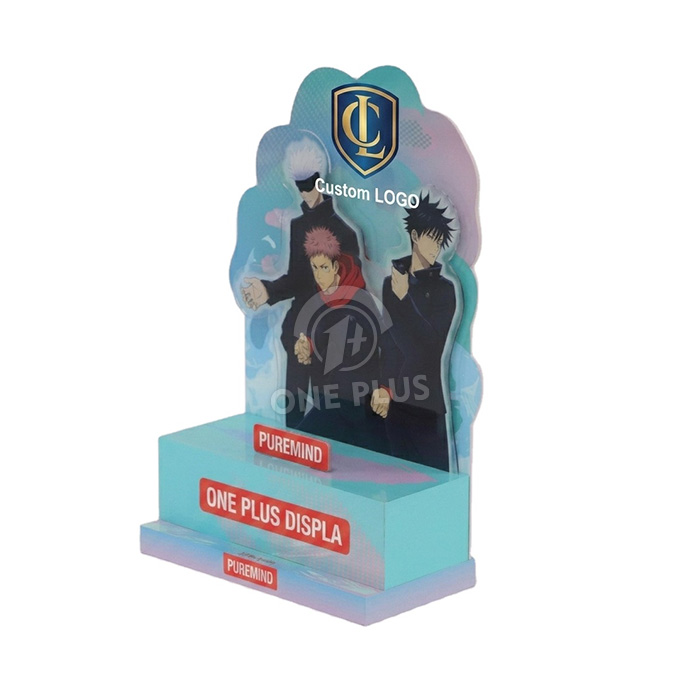 Benutzerdefinierter mehrschichtiger 3D-Acryl- und PVC-Thekenaufsteller für Anime-Merchandise und Charakter-Waren | Einzelhandels-Comic-Con-Ausstellungsaufsteller Bühne SKU-202605251648-ANIME