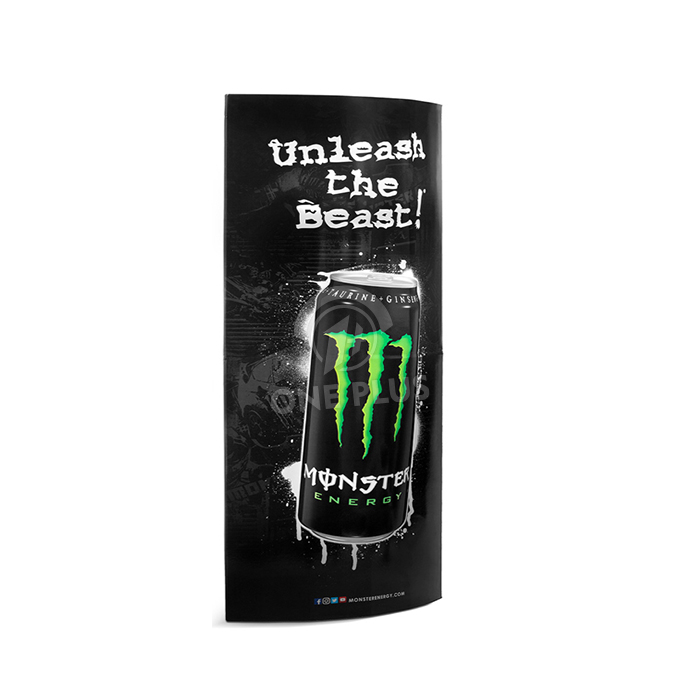 Custom Beverage Promotional Cardboard Totem Display Pillar | Premium 3D Curved Convex Floor Standee for Supermarket Retail and Drink Brand Marketing Campaigns SKU-202605291450-DRINK