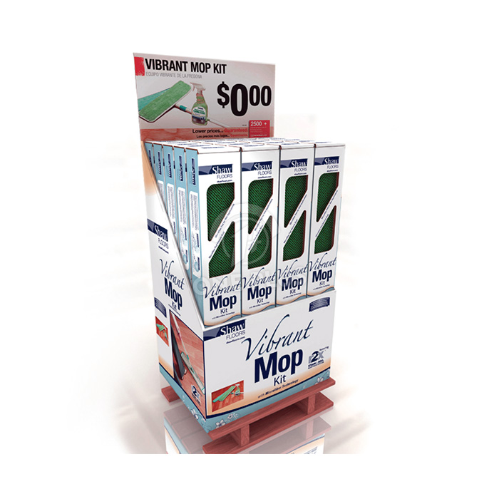 Display Vertical Corrugado Personalizado para Kits de Mop e Sistemas de Limpeza | Merchandiser de Piso de Varejo de Alto Impacto SKU-202606051707-CLEAN