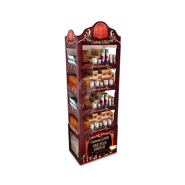 Custom Cabinet-Style Cardboard Display Stand for Gourmet Snacks | Premium Floor Standing Merchandiser SKU-202606130610-SNACK