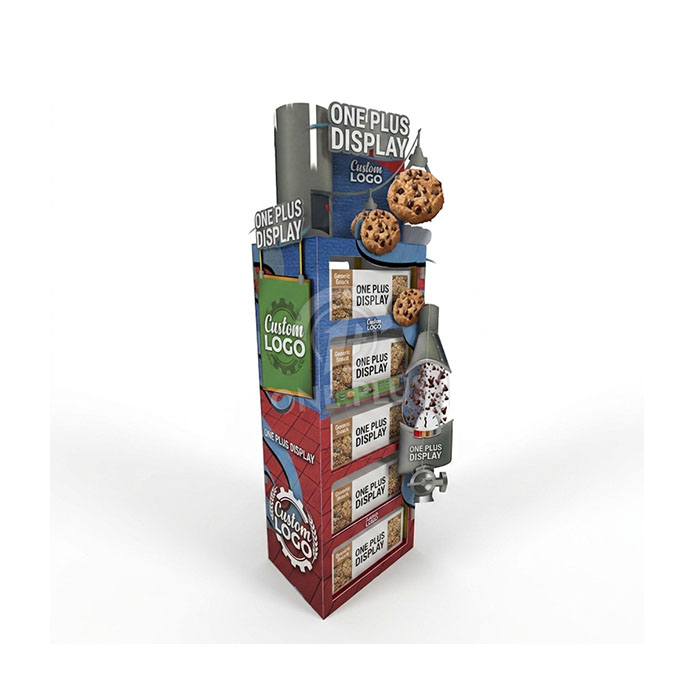 Custom Thematic Cardboard Display Stand for Snacks | Creative Floor Standing Food Merchandiser SKU-202606131546-SNACK