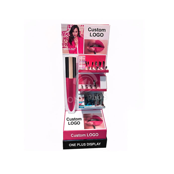 Custom Cardboard Display Stand for Cosmetics | High-Impact Floor Standing Lipstick Merchandiser SKU-202606130815-COSMETIC