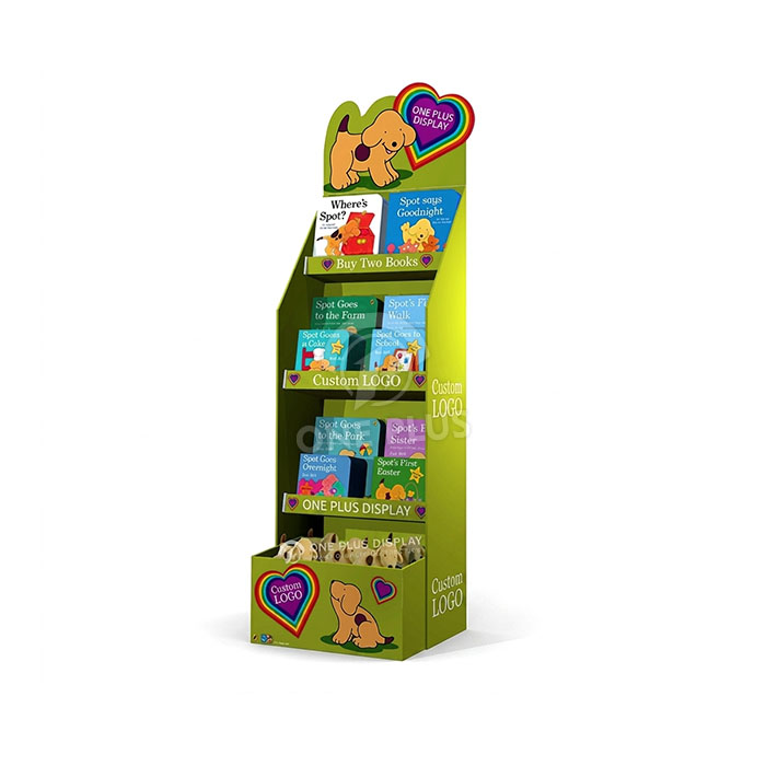 Custom Tiered Cardboard Display Stand for Books | High-Visibility Floor Standing Book Merchandiser SKU-202606131737-BOOK