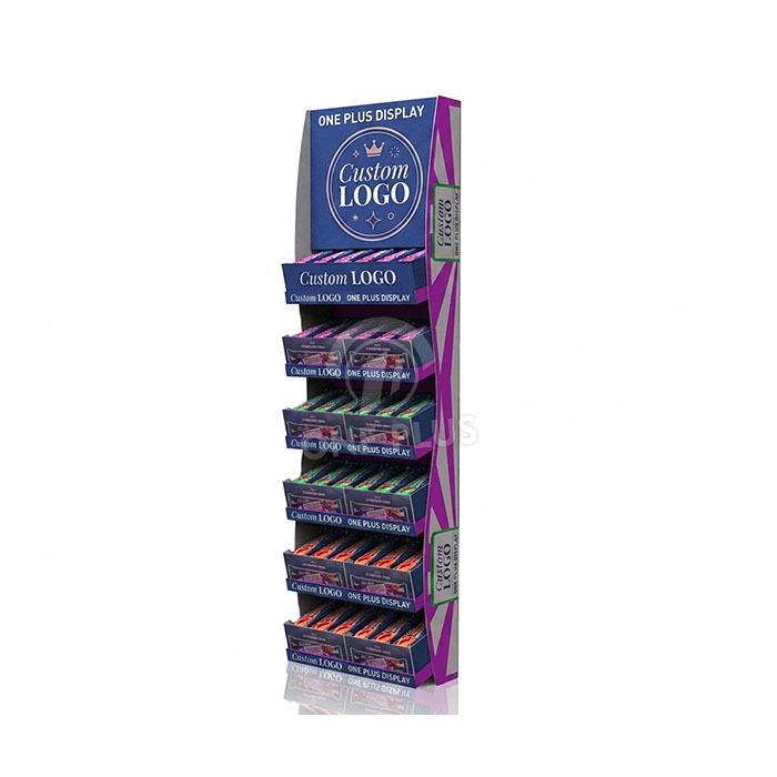 Soporte de exhibición de cartón multicapa personalizado para bocadillos | Merchandiser minorista de alta visibilidad SKU-202606161603-SNACK