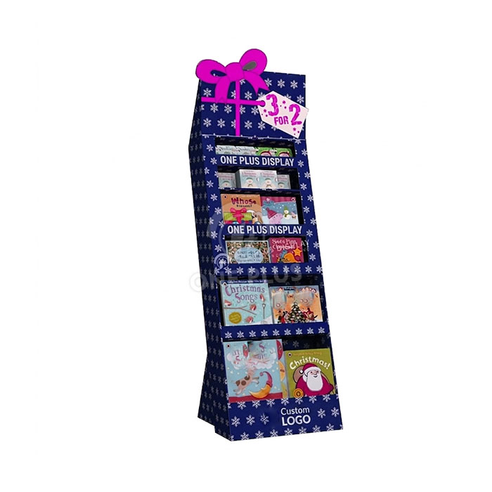 Custom Cardboard Display Stand for Books | 4-Tier Slanted Retail Merchandiser SKU-202606181515-BOOK