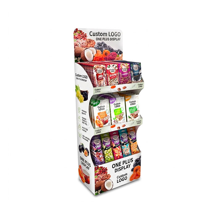 Custom Cardboard Display Stand for Dried Fruit & Snacks | Multi-Tier Retail Merchandiser SKU-202606181612-DRIEDFRUIT