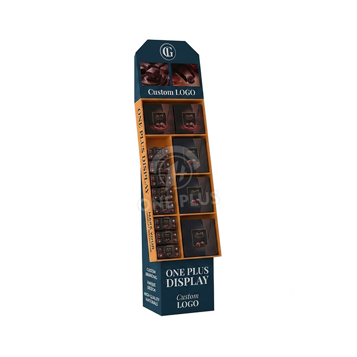 Individueller Karton-Displayständer für Schokolade & Süßwaren | 3-stufiger Einzelhandels-Merchandiser SKU-202606251412-CHOCO