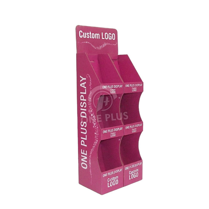 Custom Cardboard Display Stand for Cosmetics & Beauty Products | 3-Tier Dual-Column Merchandiser SKU-202606251623-BEAUTY